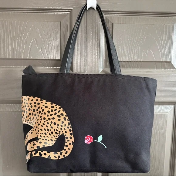 RARE Kate Spade ♠️ New York Lounging Cheetah Francis tote bag meow - Picture 3 of 8